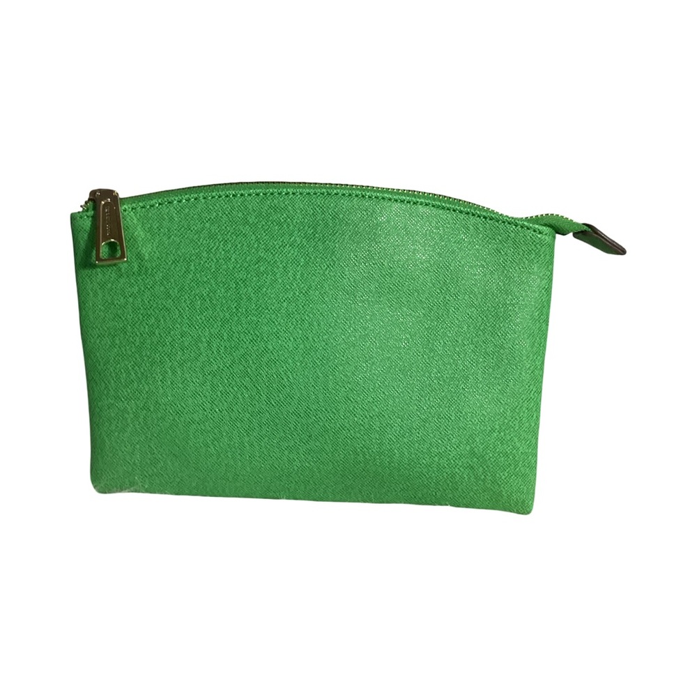 Liz Claiborne Green Vinyl Pouch Cosmetic Case Bag VGUC